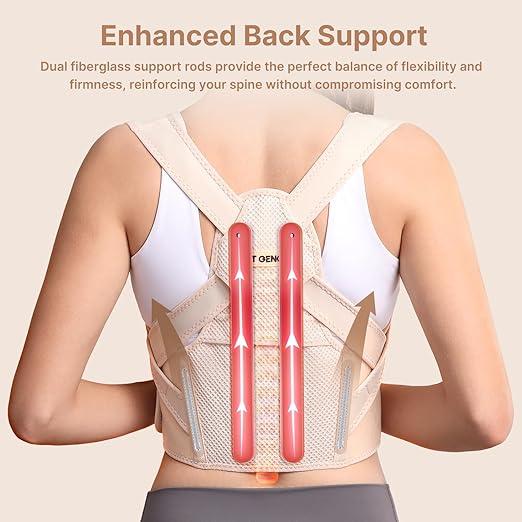 Posture Corrector for Women and Men: Improve Posture Correct Hunchback Slouching Invisible Under Clothes - Adjustable Lightweight Upper Back Brace for Neck Shoulder & Upper Back Pain Relief (M/L Under Bust 32"-45")