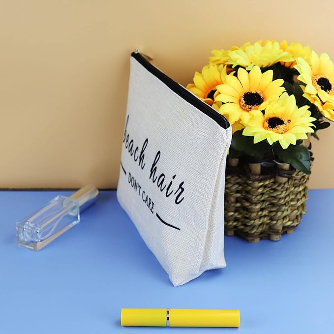 Beach Gifts for Women Beach Lover Makeup Bags Gift Beach Themed Cosmetic Bag Gifts Birthday Christmas Graduation Gift for Women Girl Teens Beach Lover Funny Vacation Gifts Travel Make Up Pouch