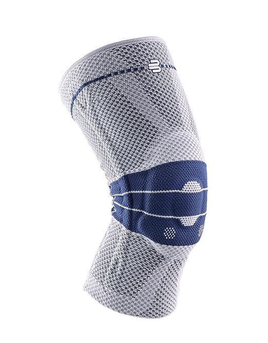 Bauerfeind - GenuTrain - Knee Brace - Targeted Support for Pain Relief and Stabilization of The Knee, Provides Relief of Weak, Swollen, and Injured Knees- Size 6 - Color Titanium