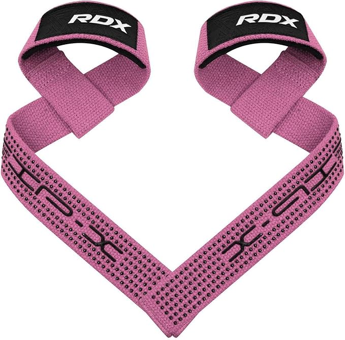 RDX Weight Lifting Straps Deadlifting Powerlifting, 5MM Neoprene Wrist Support, Anti Slip 60CM Hand Bar Grip, Heavy Duty Bodybuilding Weightlifting Workout, Soft Cotton, Strength Training Gym Fitness