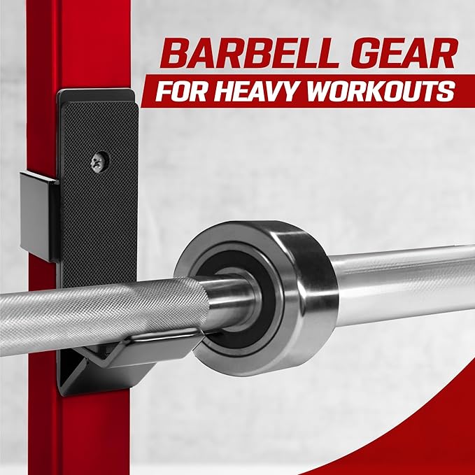 Yes4All Power Rack J-Hooks & Attachments – Heavy Duty Barbell Holders Compatible with 2x2 & 3x3 Power Racks for Home Gym