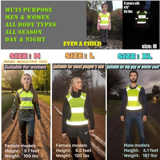 Reflective Vest Safety Running Gear with Pocket,High Visibility for Running,Biking,Walking,Women & Men