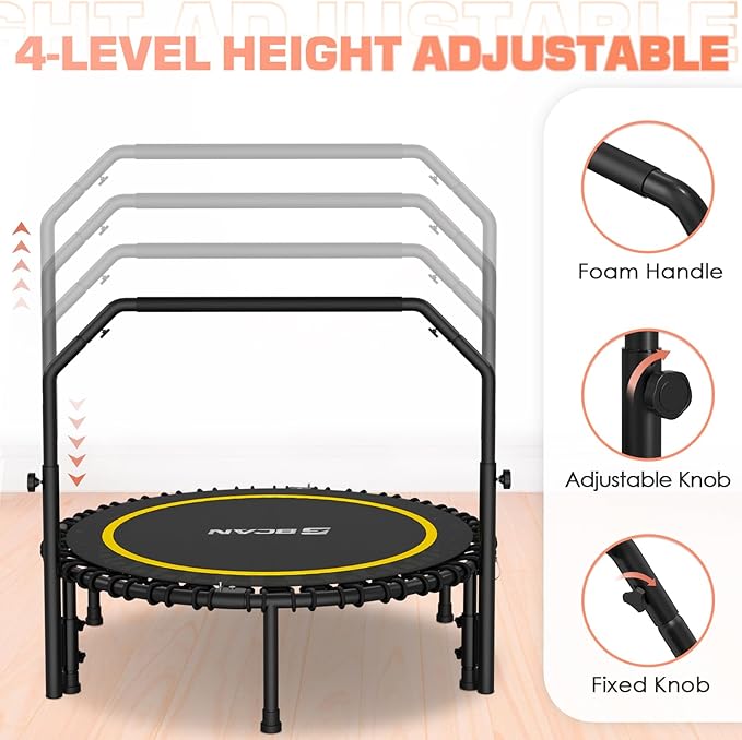 BCAN 450/550 LBS Foldable Mini Trampoline 40"/48" Fitness