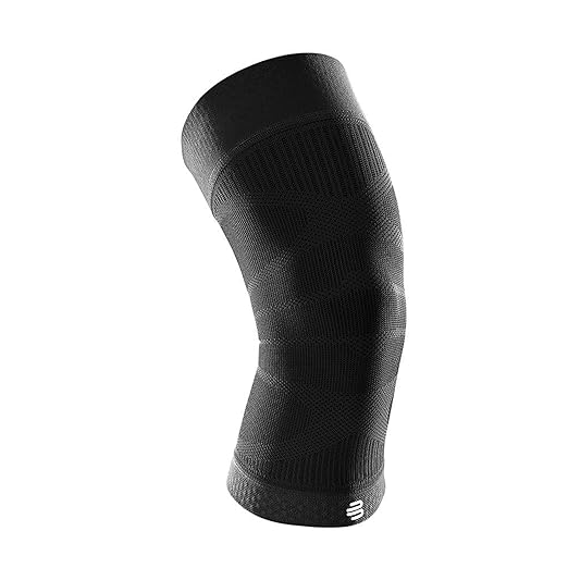 Bauerfeind Sports Compression Knee Sleeve - Lightweight Design with Gripping Zones for Knee Pain Relief & Performance, Black, Size XL