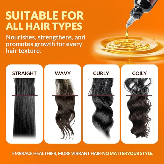 Batana Oil for Hair Growth Dr Sebi - 4-in-1 100% Pure & UnrefinedHonduran Oil with Rosemary, Castor,Nourishes, Enhances Hair Thickness, Prevents Loss, Eliminates Split Endsfor All Hair Types (100ML)