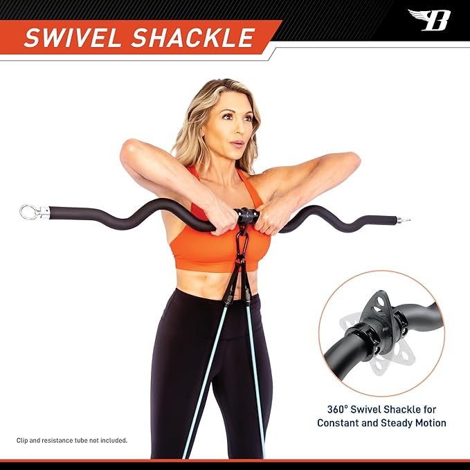 Deluxe Exercise Curl Bar for Lats BBEB-7355 Black 47 inches