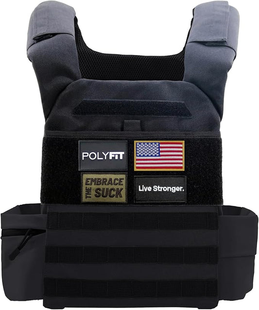 POLYFIT (Fortify) Weighted Vest for Strength and Endurance Training, Rucking, Fitness Workouts, Running, WODs