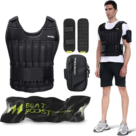 Weighted Vest for Men Women 20lb/30lb/40lb/50lb/60lb Adjustable Weight Vest with Steel Plates Weights for Walking Strength Training Running Workout
