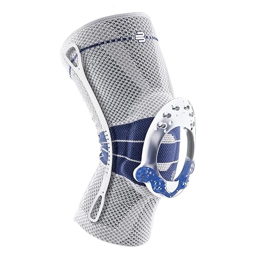 Bauerfeind - GenuTrain - Knee Brace - Targeted Support for Pain Relief and Stabilization of The Knee, Provides Relief of Weak, Swollen, and Injured Knees- Size 3 - Color Titanium