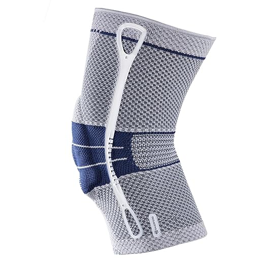 Bauerfeind - GenuTrain - Knee Brace - Targeted Support for Pain Relief and Stabilization of The Knee, Provides Relief of Weak, Swollen, and Injured Knees- Size 3 - Color Titanium