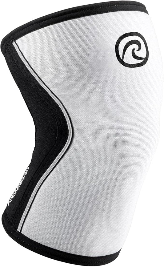 Rehband 5mm Knee Sleeves for Functional Training, Cross-Training & Powerlifting, Weightlifting Knee Support made of Neoprene, Unisex, Colour:White/Black, Size:Small