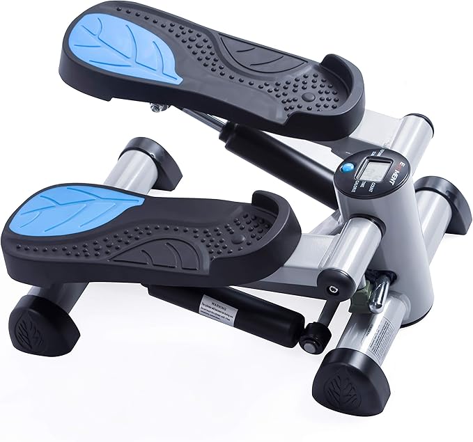 Efitment Mini Stepper Steppers for Exercise at Home Stair Step Cardio Thigh Master Workout Equipment Fitness Pedal Exerciser Non-Slip Pedals with Resistance Bands LCD Digital Monitor Climber