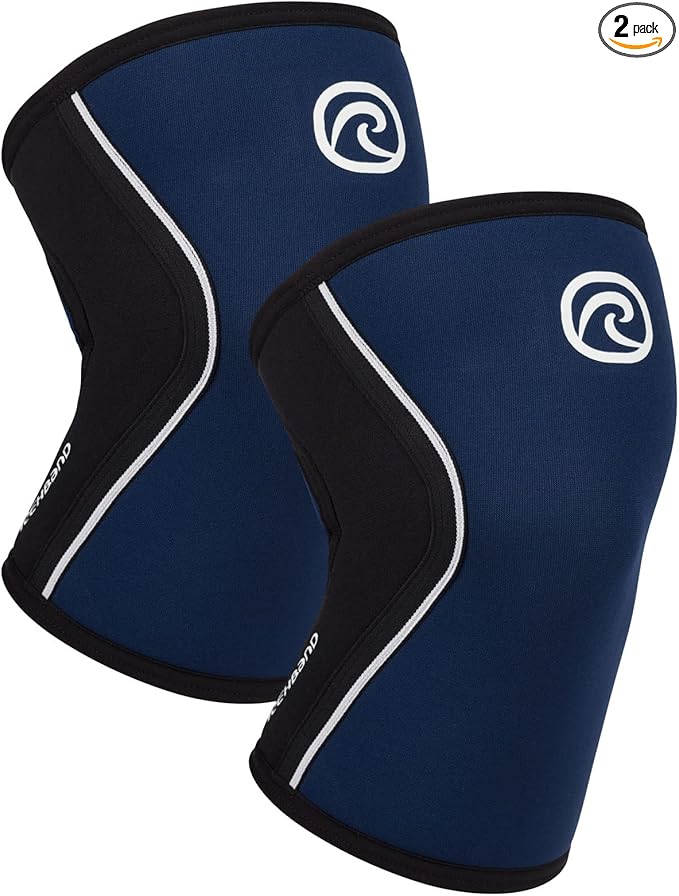 Rehband 5mm Knee Sleeves for Functional Training, Cross-Training & Powerlifting, Weightlifting Knee Support made of Neoprene, Unisex, Colour:Navy - 1 Pair, Size:X-Small