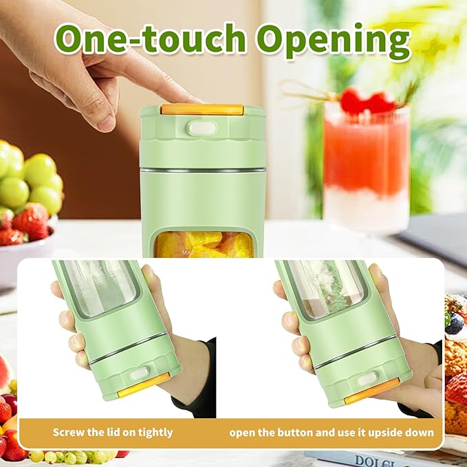 Portable Blender Cup - 600ml Large Capacity, Travel Personal Size Blender for Shakes and Smoothies.High-Speed Multi-Blade Design | Personal Size, BPA-Free & Leakproof