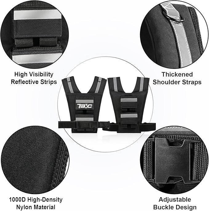 Adjustable Weighted Vest Men 19lbs/ 30lbs/ 40lbs Weights with Reflective Stripe, Weight Vest Woman Workout Vest for Crossfit, Calisthenics, Running & Walking.