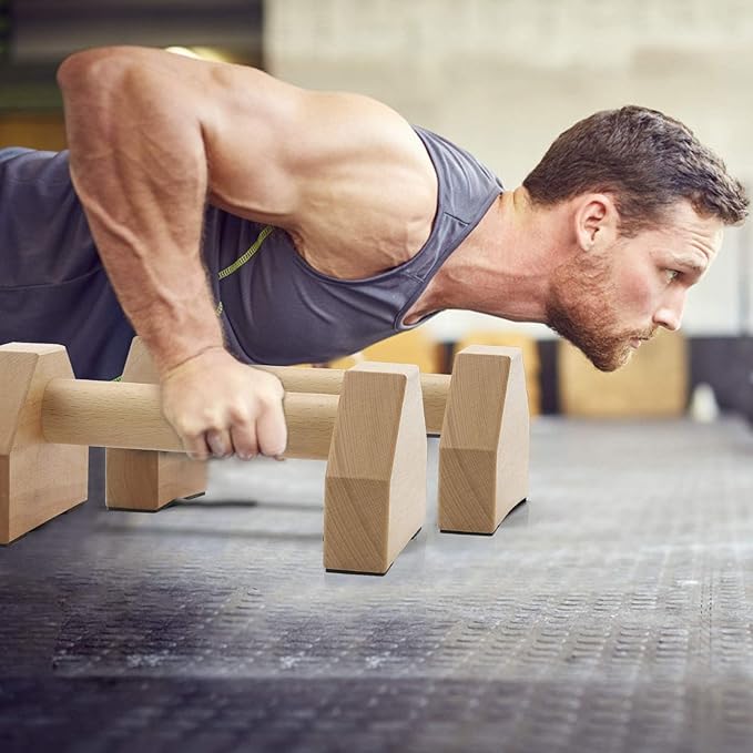 Pushup Stands - Wooden Push Up Bars Gym