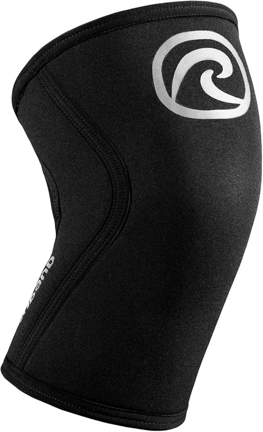 Rehband 5mm Knee Sleeves for Functional Training, Cross-Training & Powerlifting, Weightlifting Knee Support made of Neoprene, Unisex, Colour:Silver/Black, Size:X-Large