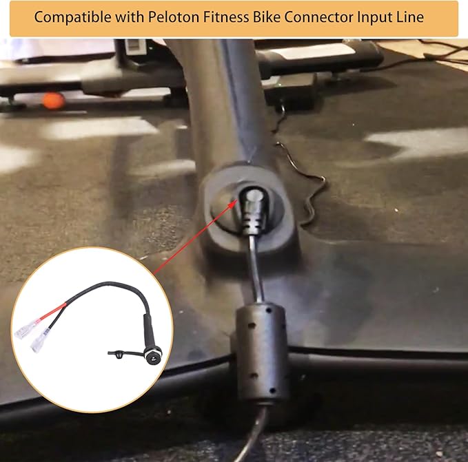 Power Plug Connector Replacement Part with Dust Cover, Compatible with Peloton Fitness Bike Connector Input Line. Not Compatible with Bike Plus