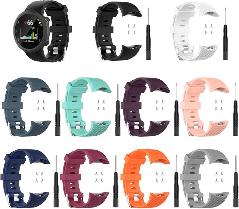Band for Garmin Forerunner 45 (42mm), Soft Silicone Replacement Watch Band Strap for Garmin Forerunner 45S (39mm) / Swim 2 Smart Watch (No Tracker)