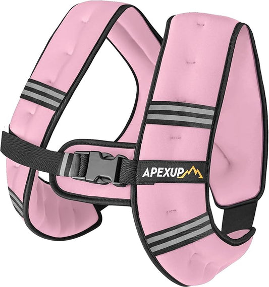 APEXUP Weighted Vest with 5lbs/10lbs/15lbs/20lbs/25lbs/30lbs Weights and Reflective Stripe, Weight Vest Men Women for Workout, Strength Training, Running
