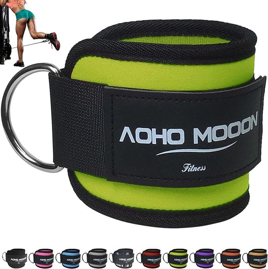 Comfortable Adjustable Padded Ankle Wrist Cuffs Neoprene Padded Straps D-Ring Glute Kickback for Cable Machine, Ideal for Glutes Exercises