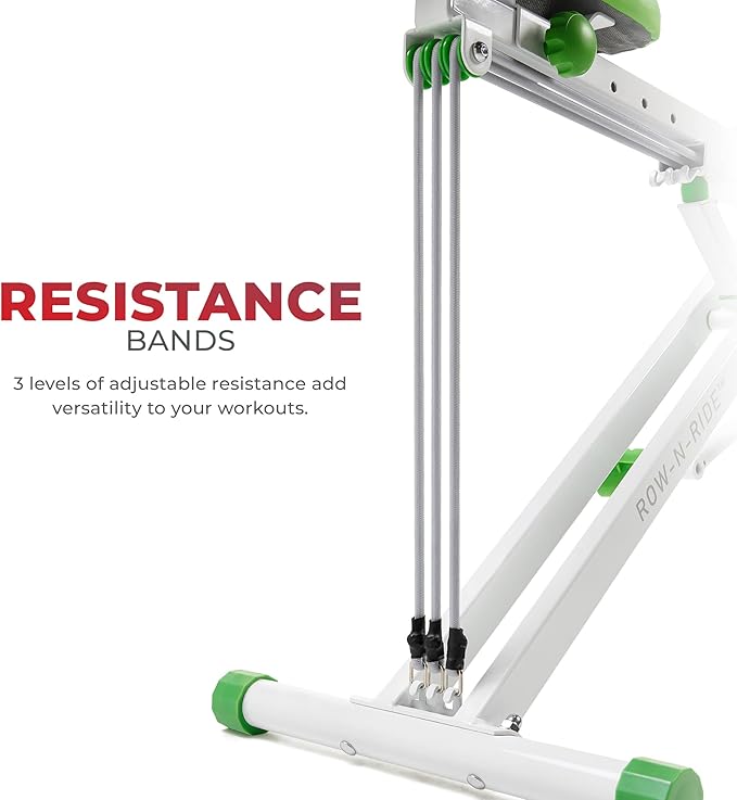 Sunny Health & Fitness Row-N-Ride Squat Assist Trainer, Foldable & Easy Setup Exercise Equipment w/Adjustable Resistance, Home Gym Training Machine for Arm, Glute & Leg Workout, Optional in Colors