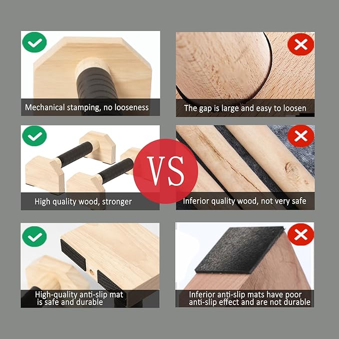 Wooden Parallettes Push Up Bars