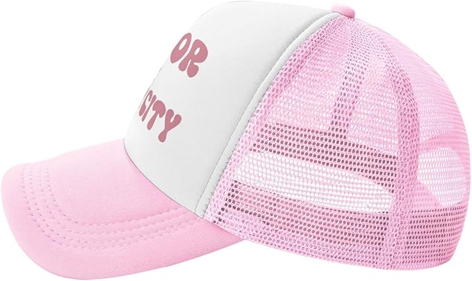Put It On My Husband's Tab Drinking Trucker Hat - Funny Pink Trucker Hat for Women and Men