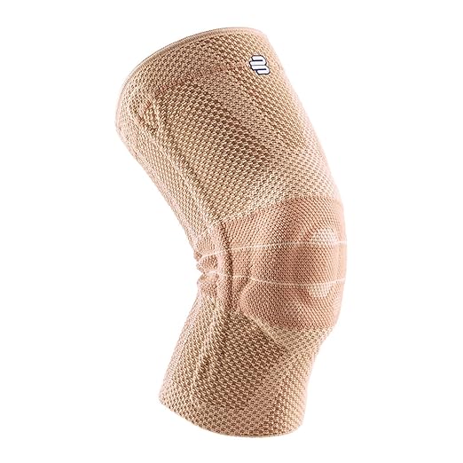 Bauerfeind GenuTrain Knee Support Brace (New Version) - Targeted Support for Pain Relief & Stabilization for Weak, Swollen & Injured Knees & Arthritis - Size 7C, Comfort - Color Nature