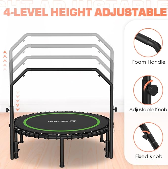 BCAN 450/550 LBS Foldable Mini Trampoline 40"/48" Fitness