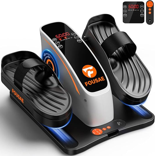 Under Desk Elliptical Machine, Ellipse Leg Exerciser with 15 Adjustable Speeds, Electric Seated Pedal Exerciser Leg Exerciser While Sitting for Seniors with LED Monitor Touch Remote Controls for Home