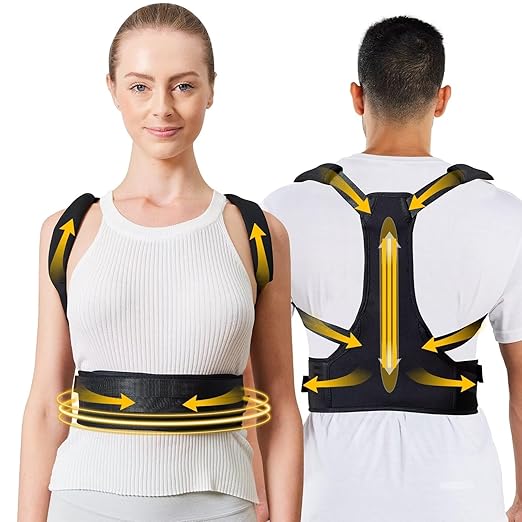 Posture Corrector For Women and Men, Fully Adjustable Back Brace Posture Corrector, Back Straightener Posture Corrector Providing Pain Relief From Neck, Shoulder, Back, Lumba (Large)