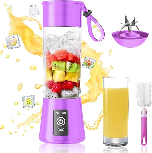 Personal Blender for Shakes and Smoothies - 2025 Upgraded 14 Oz Portable Blender with 6 Blades, Cordless & Type-C USB Rechargeable, BAP Free Juice Cup Freshly Squeezed for Picnic/Sprots