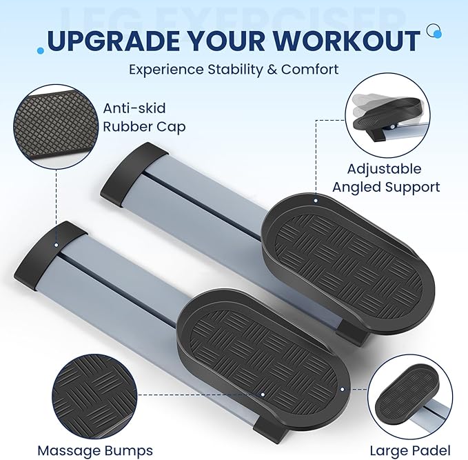 Leg Exerciser While Sitting for Seniors,Knee & Shoulder Exerciser for Home Office with Non-Slip Mat, Adaptable for Under Desk Arm& Leg Pedal Exerciser with Resistance, Low Impact Workout for Rehab