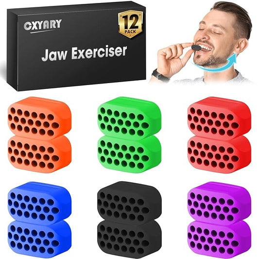 CXYARY 12PCS Jaw Exerciser for Men & Women 6 Resistance