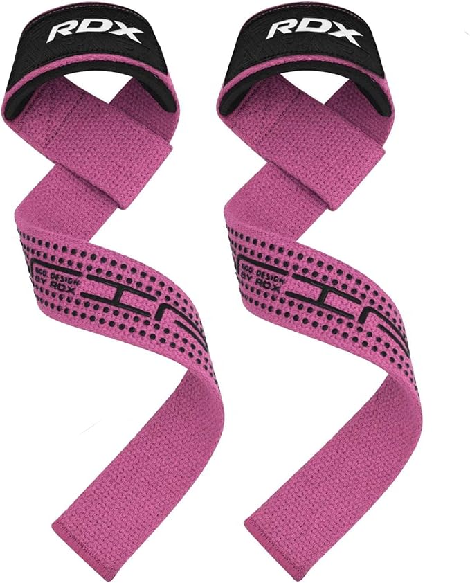 RDX Weight Lifting Straps Deadlifting Powerlifting, 5MM Neoprene Wrist Support, Anti Slip 60CM Hand Bar Grip, Heavy Duty Bodybuilding Weightlifting Workout, Soft Cotton, Strength Training Gym Fitness