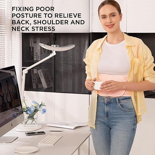 Back Posture Corrector Support for Women: UpperBack Support - Shoulders Straightener Relieve UpperBack Pain (Pink, Small)