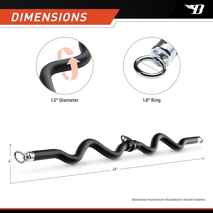 Deluxe Exercise Curl Bar for Lats BBEB-7355 Black 47 inches