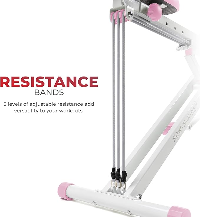 Sunny Health & Fitness Row-N-Ride Squat Assist Trainer, Foldable & Easy Setup Exercise Equipment w/Adjustable Resistance, Home Gym Training Machine for Arm, Glute & Leg Workout, Optional in Colors