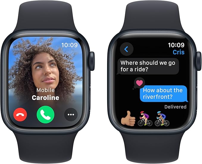 Apple Watch Series 9 [GPS 41mm] Smartwatch with Midnight Aluminum Case with Midnight Sport Band S/M. Fitness Tracker, ECG Apps, Always-On Retina Display, Water Resistant