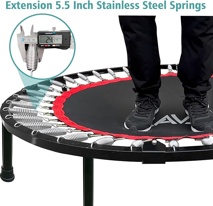 RAVS Mini Trampoline for Kids Adults 40"/48" Foldable 5 Levels