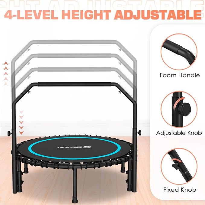 BCAN 450/550 LBS Foldable Mini Trampoline 40"/48" Fitness