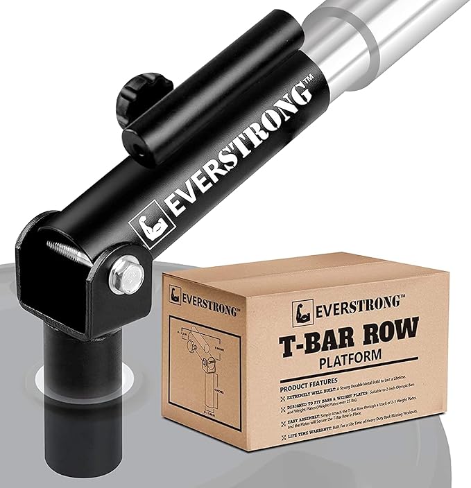EVERSTRONG T Bar Row Attachment with V Bar Attachment Landmine Handle - 360 Swivel Landmine Attachment for Barbell for Full-Body Workout in Home Gym - Small Spaces - Deadlifts Squats Landmine Stand