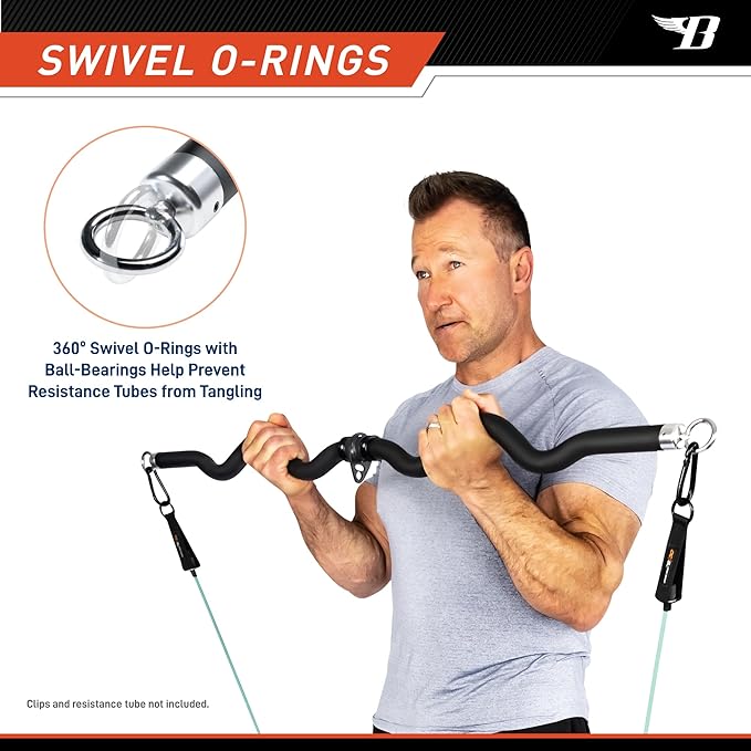 Deluxe Exercise Curl Bar for Lats BBEB-7355 Black 47 inches