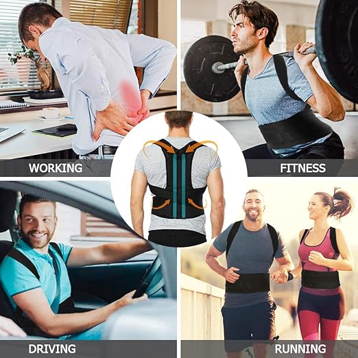 Back Brace Posture Corrector for Women and Men, Back Braces for Upper and Lower Back Pain Relief, Adjustable and Fully Back Support Improve Posture and Lumbar Support(XL, 39.5"-43" Waist)