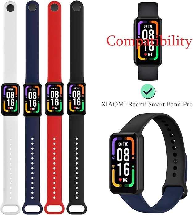 Bands Compatible for Xiaomi Redmi Smart Band Pro Strap Replacement Classic Sport Wristband for Women Men, Breathable Waterproof Smartwatch Band Accessories for Redmi Smart Band Pro