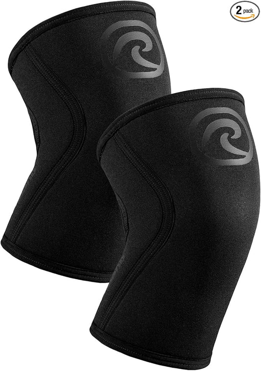 Rehband 5mm Knee Sleeves for Functional Training, Cross-Training & Powerlifting, Weightlifting Knee Support made of Neoprene, Unisex, Colour:Carbon/Black - 1 Pair, Size:XX-Large