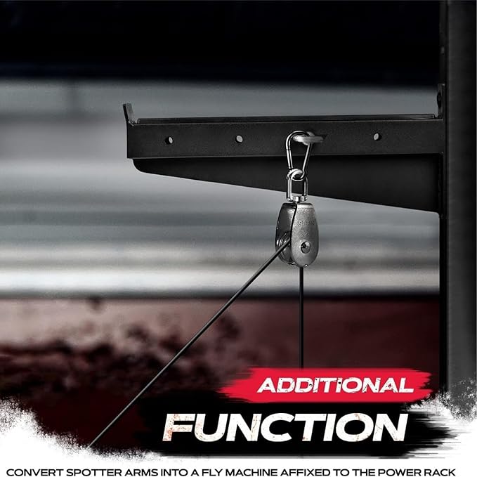 Yes4All Power Rack J-Hooks & Attachments – Heavy Duty Barbell Holders Compatible with 2x2 & 3x3 Power Racks for Home Gym