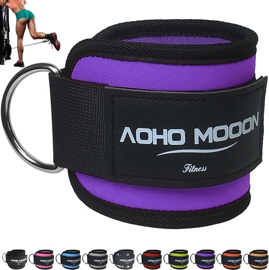 Comfortable Adjustable Padded Ankle Wrist Cuffs Neoprene Padded Straps D-Ring Glute Kickback for Cable Machine, Ideal for Glutes Exercises