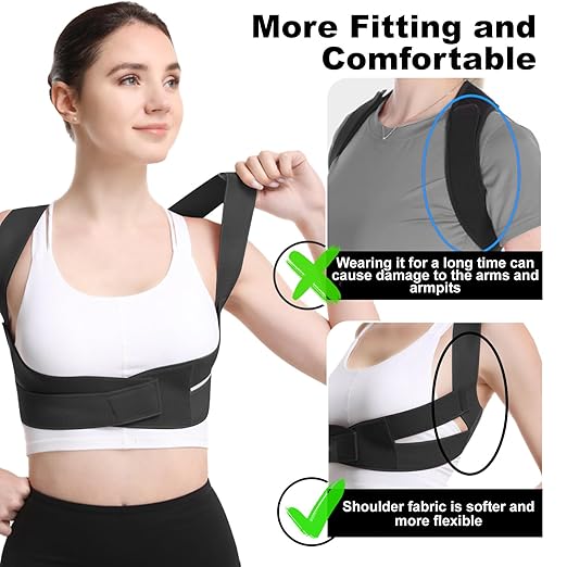 Posture Corrector for Women and Man - Posture Trainer for Neck Hump & Scoliosis Correction | Adjustable, Comfortable, and Pain-Relieving | Ideal for Desk Workers & Long-Term Wear(Medium）